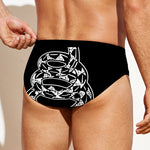 Black And White Gadsden Flag Print Men's Swim Briefs