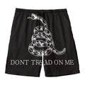 Black And White Gadsden Flag Print Men's Swim Trunks