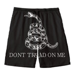 Black And White Gadsden Flag Print Men's Swim Trunks