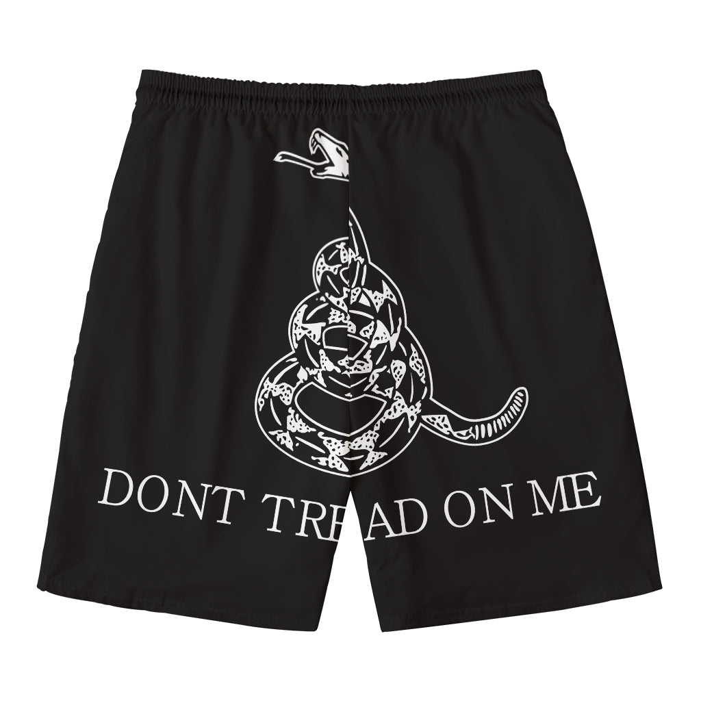 Black And White Gadsden Flag Print Men's Swim Trunks