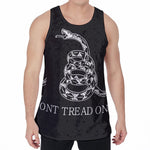 Black And White Gadsden Flag Print Men's Velvet Tank Top