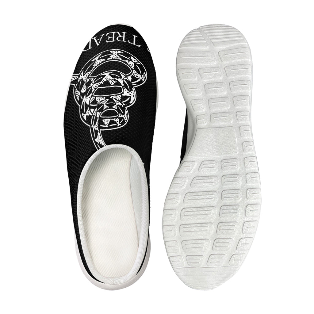 Black And White Gadsden Flag Print Mesh Casual Shoes