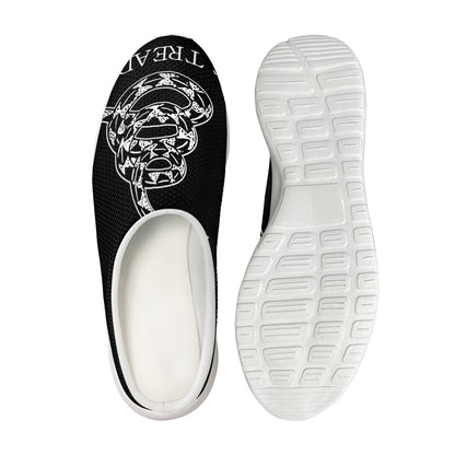 Black And White Gadsden Flag Print Mesh Casual Shoes