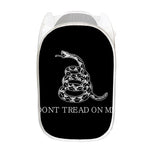Black And White Gadsden Flag Print Mesh Laundry Hamper