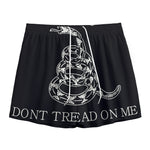 Black And White Gadsden Flag Print Mesh Shorts