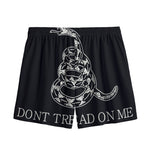 Black And White Gadsden Flag Print Mesh Shorts