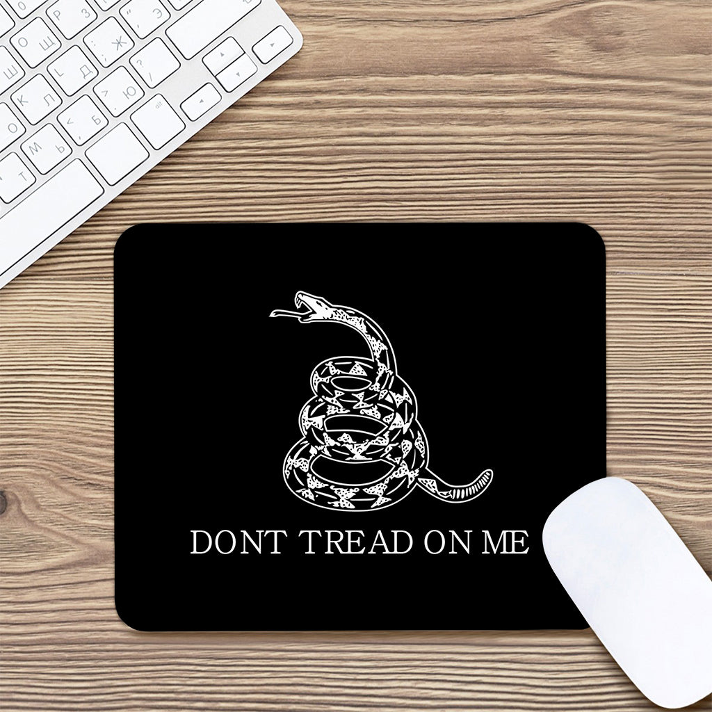 Black And White Gadsden Flag Print Mouse Pad