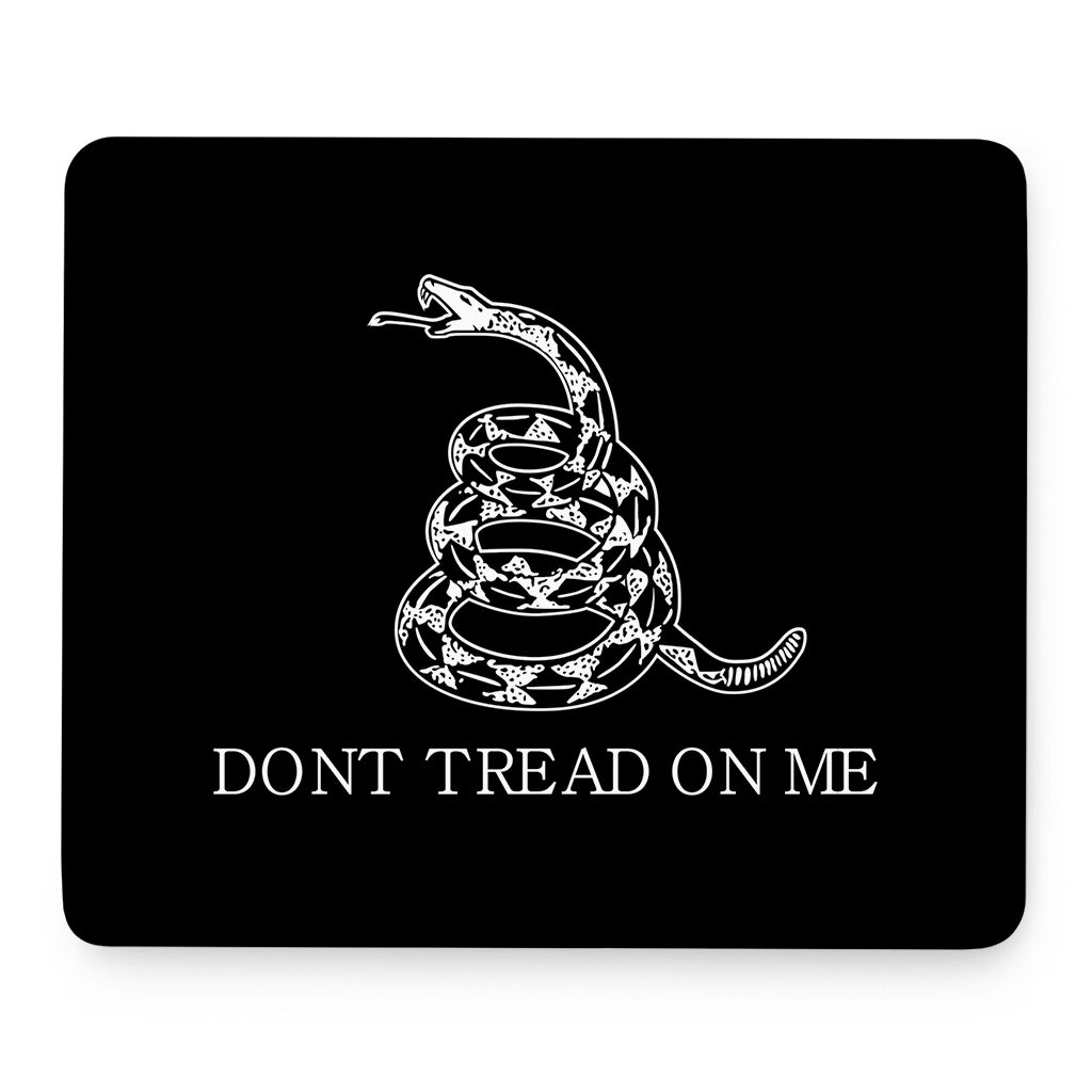 Black And White Gadsden Flag Print Mouse Pad
