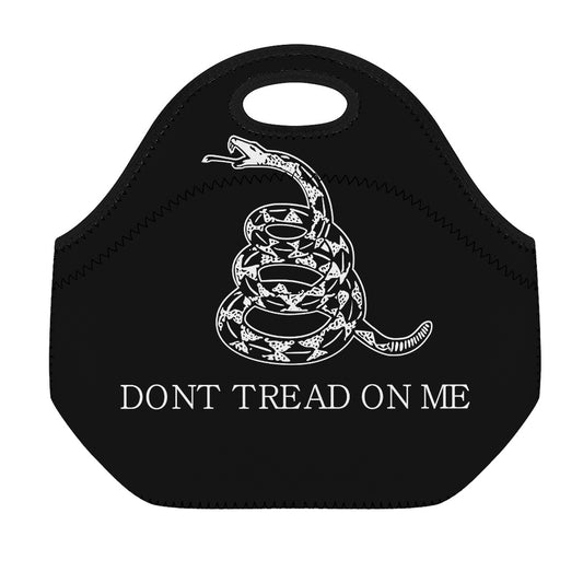 Black And White Gadsden Flag Print Neoprene Lunch Bag