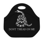 Black And White Gadsden Flag Print Neoprene Lunch Bag