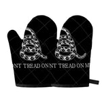 Black And White Gadsden Flag Print Oven Mitts