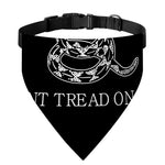 Black And White Gadsden Flag Print Over The Collar Dog Bandana