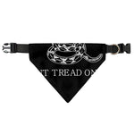 Black And White Gadsden Flag Print Over The Collar Dog Bandana
