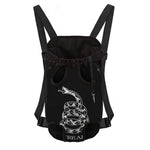 Black And White Gadsden Flag Print Pet Carrier Backpack