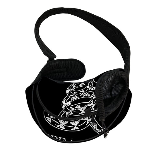Black And White Gadsden Flag Print Pet Sling Carrier