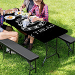 Black And White Gadsden Flag Print Picnic Table Cover