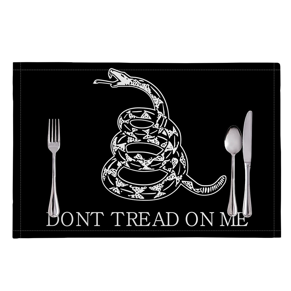 Black And White Gadsden Flag Print Placemat