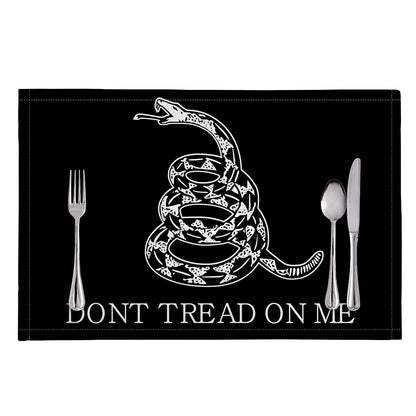 Black And White Gadsden Flag Print Placemat