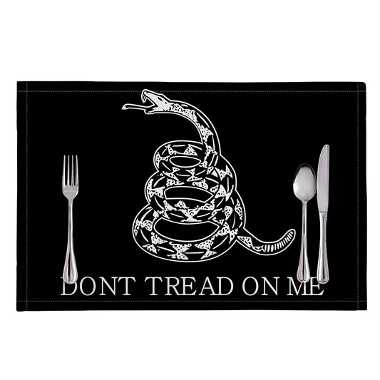 Black And White Gadsden Flag Print Placemat
