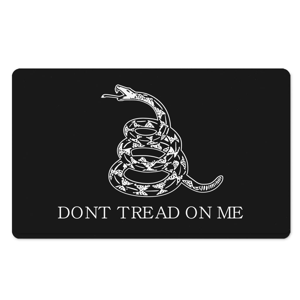 Black And White Gadsden Flag Print Polyester Doormat