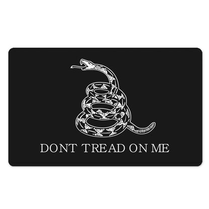 Black And White Gadsden Flag Print Polyester Doormat