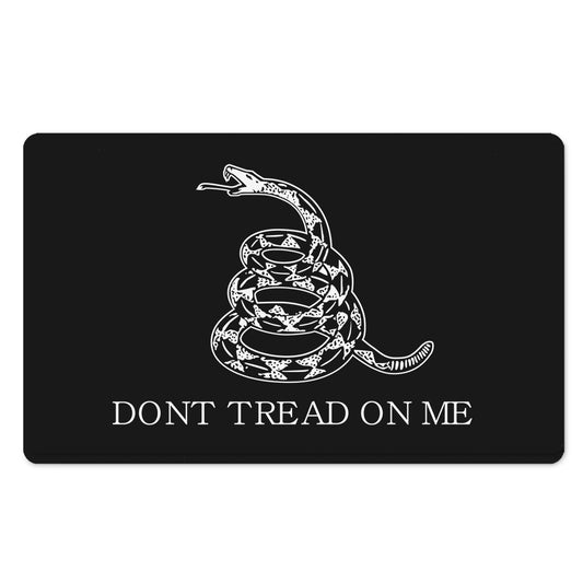 Black And White Gadsden Flag Print Polyester Doormat