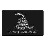 Black And White Gadsden Flag Print Polyester Doormat