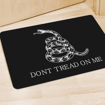 Black And White Gadsden Flag Print Polyester Doormat