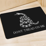 Black And White Gadsden Flag Print Polyester Doormat