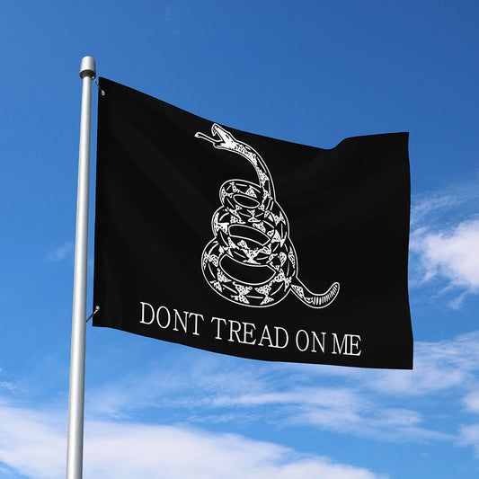 Black And White Gadsden Flag Print Polyester Flag