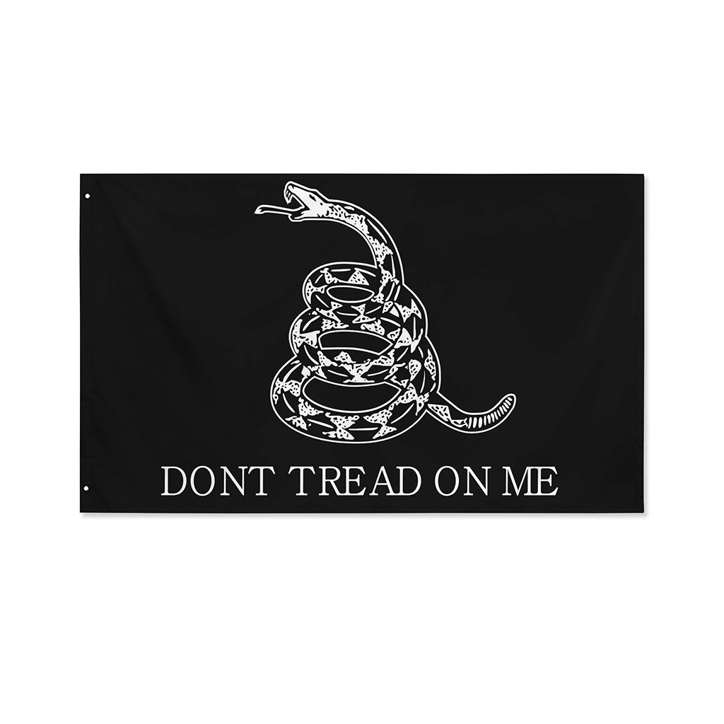 Black And White Gadsden Flag Print Polyester Flag