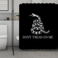 Black And White Gadsden Flag Print Polyester Shower Curtain