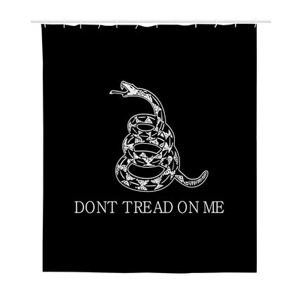 Black And White Gadsden Flag Print Polyester Shower Curtain