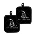 Black And White Gadsden Flag Print Pot Holders