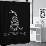 Black And White Gadsden Flag Print Premium Shower Curtain