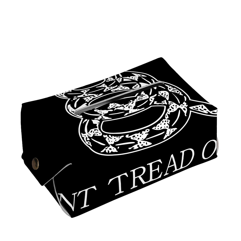 Black And White Gadsden Flag Print Rectangle Tissue Box Cover
