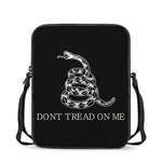 Black And White Gadsden Flag Print Rectangular Crossbody Bag