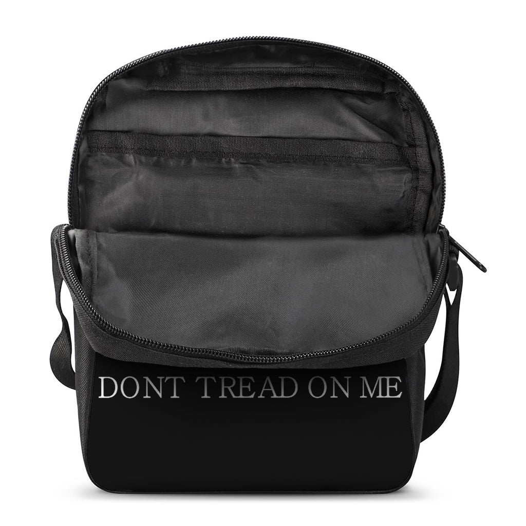 Black And White Gadsden Flag Print Rectangular Crossbody Bag