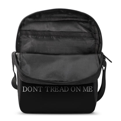 Black And White Gadsden Flag Print Rectangular Crossbody Bag