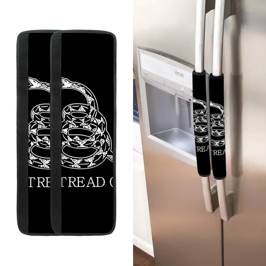 Black And White Gadsden Flag Print Refrigerator Handle Covers