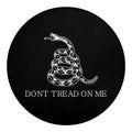 Black And White Gadsden Flag Print Round Blanket