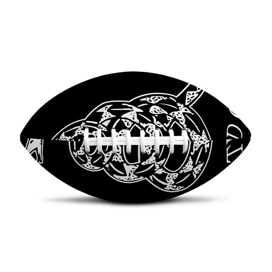 Black And White Gadsden Flag Print Rugby Ball