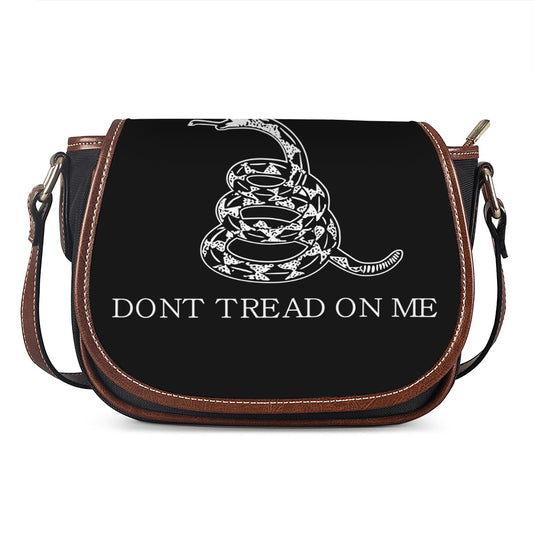 Black And White Gadsden Flag Print Saddle Bag