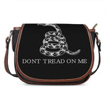 Black And White Gadsden Flag Print Saddle Bag
