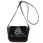 Black And White Gadsden Flag Print Saddle Bag