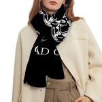 Black And White Gadsden Flag Print Scarf