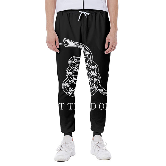 Black And White Gadsden Flag Print Scuba Joggers