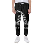 Black And White Gadsden Flag Print Scuba Joggers