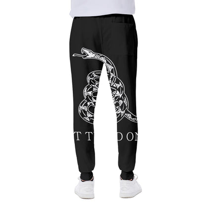 Black And White Gadsden Flag Print Scuba Joggers