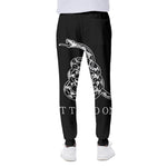 Black And White Gadsden Flag Print Scuba Joggers